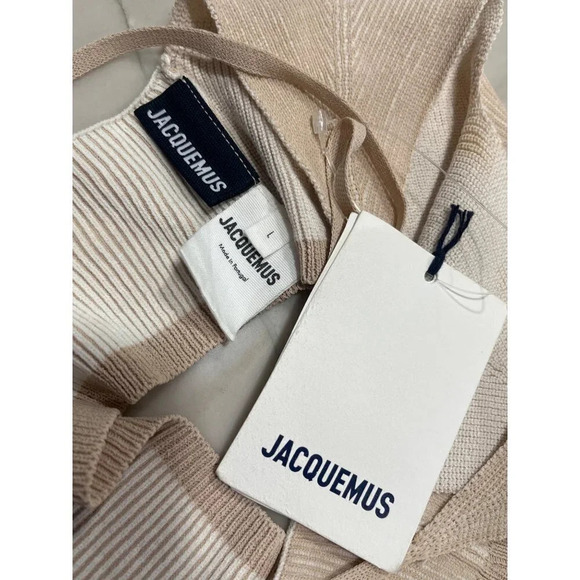 JACQUEMUS Le Bandeau Valensole in Beige Large New Womens Cropped Cami Tank Top - Picture 9 of 16